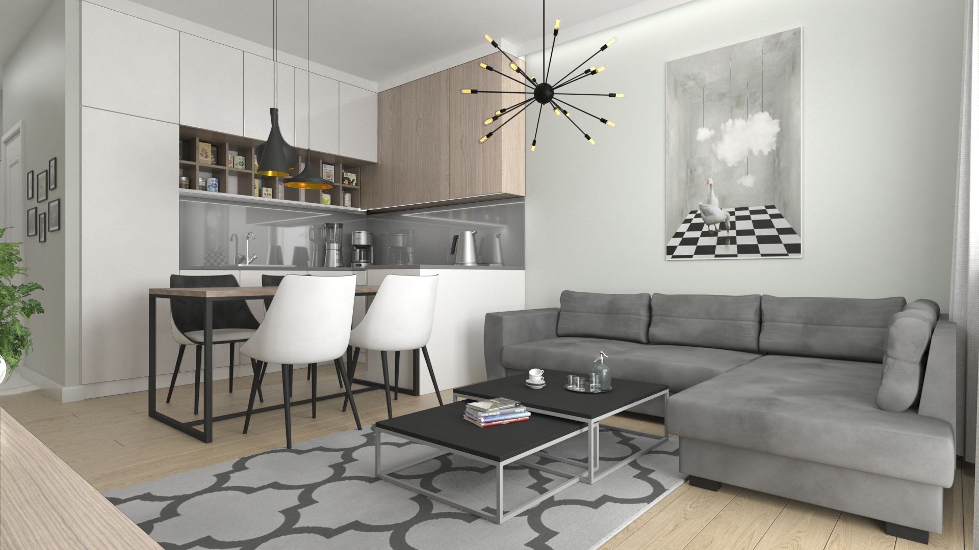 Jadalnia, Salon, Kuchnia